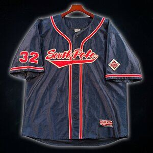 South Pole #32 USA Diamond Collection Blue/Red Men's Button Up Jersey Size XL